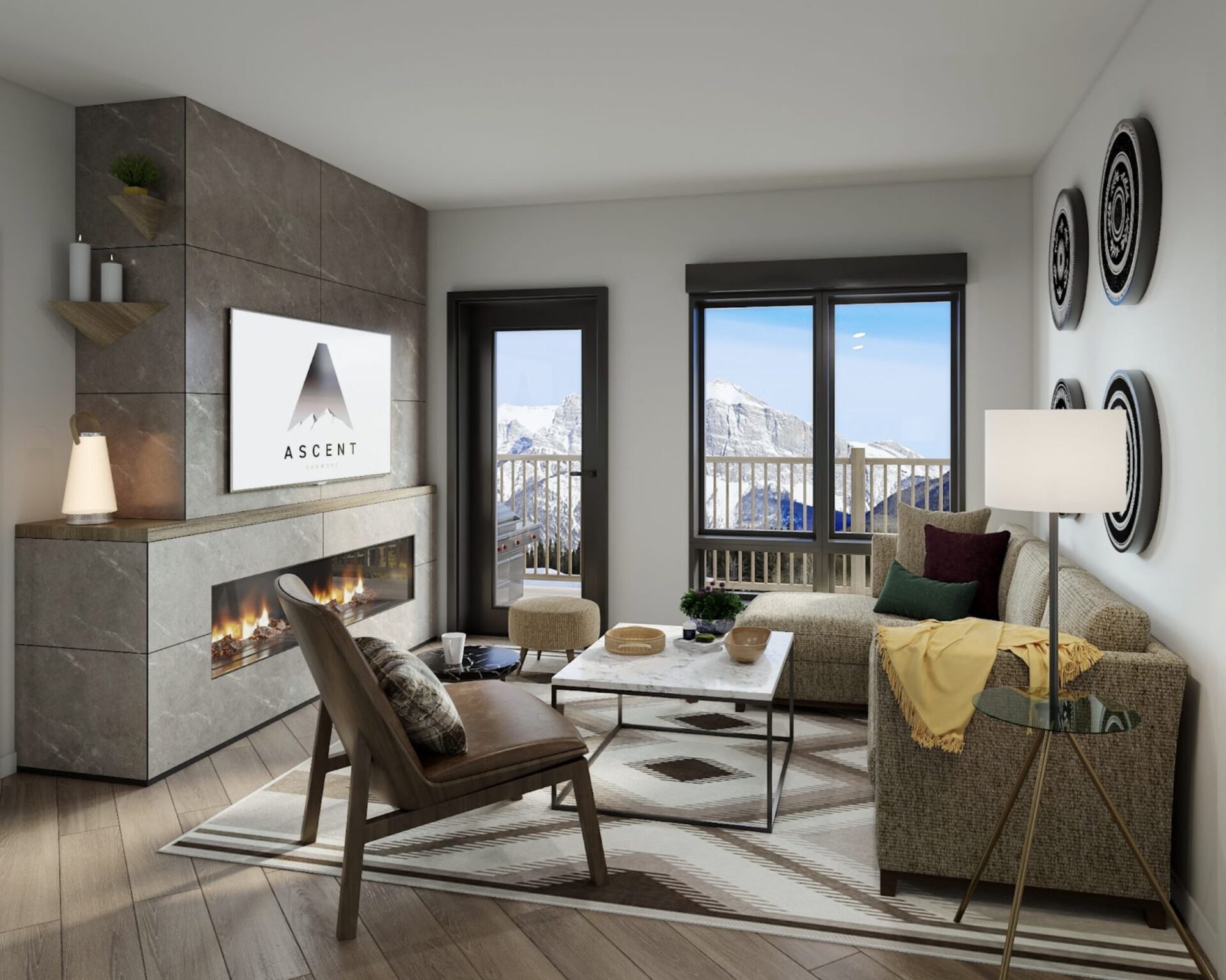 Collaborative work environment graphic with workers completing tasks infographic